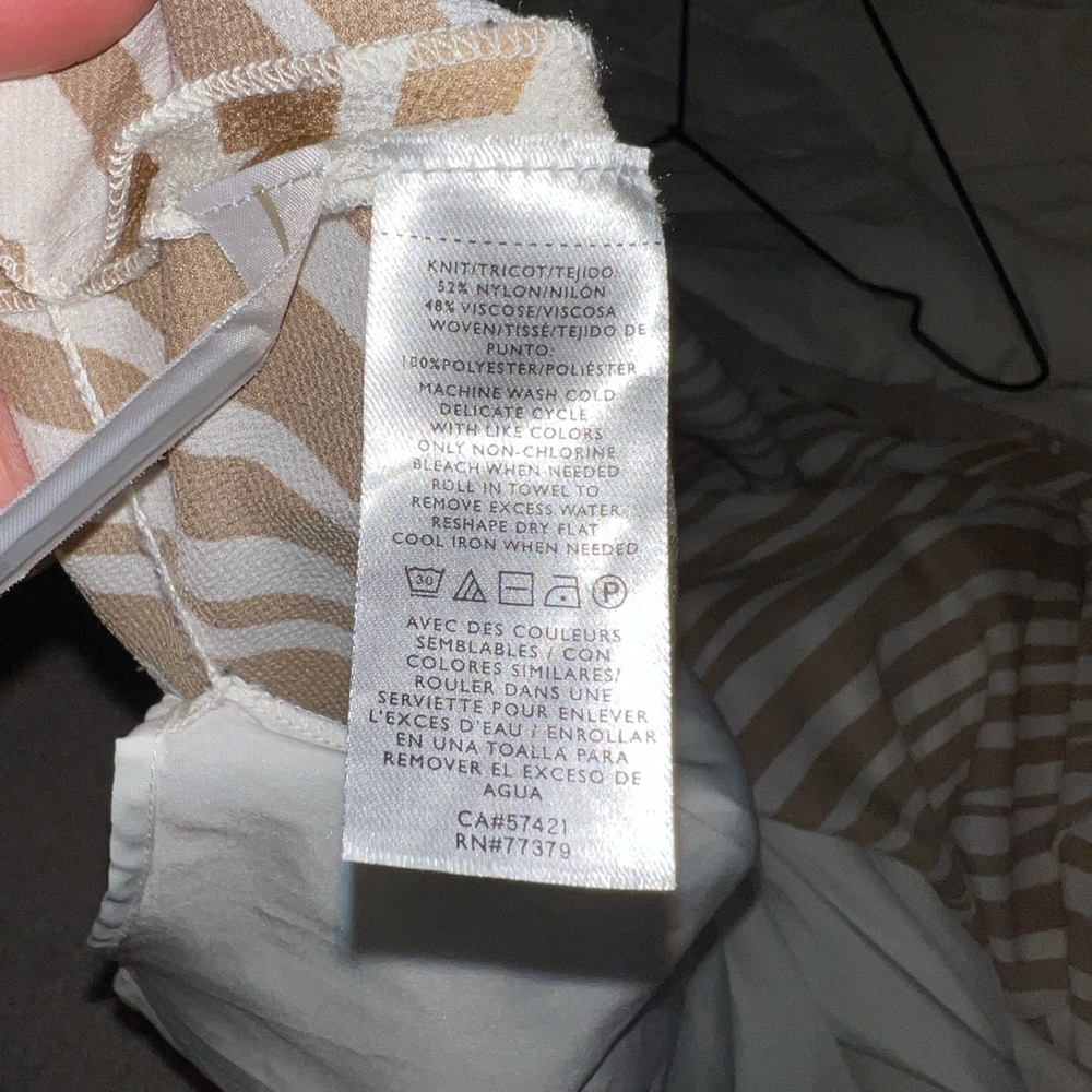 Ann Taylor Tan and White Midi Dress - Picture 6 of 6
